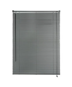 VENEZIANA IN VINILE GRIGIO CON LAMELLE DA 25 MM, 75X160 CM